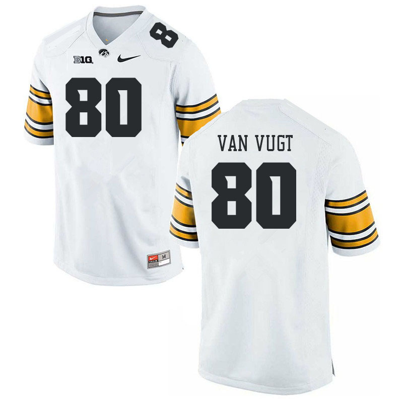 Men #80 Kyson Van Vugt Iowa Hawkeyes College Football Jerseys Stitched-White
